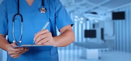 Doctor treating varicose veins on the legs